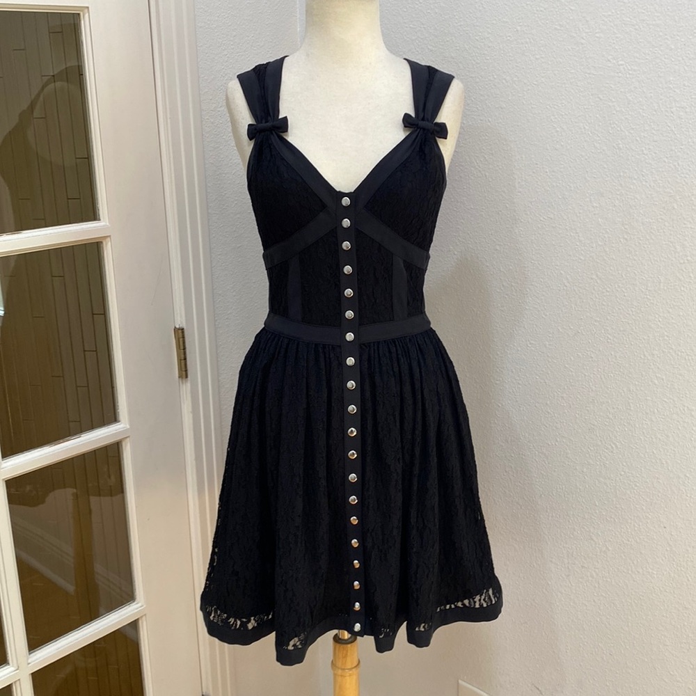 Vintage Y2K 🖤 Betsey Johnson Black Lace Corset Dress, Size 4, NWOT